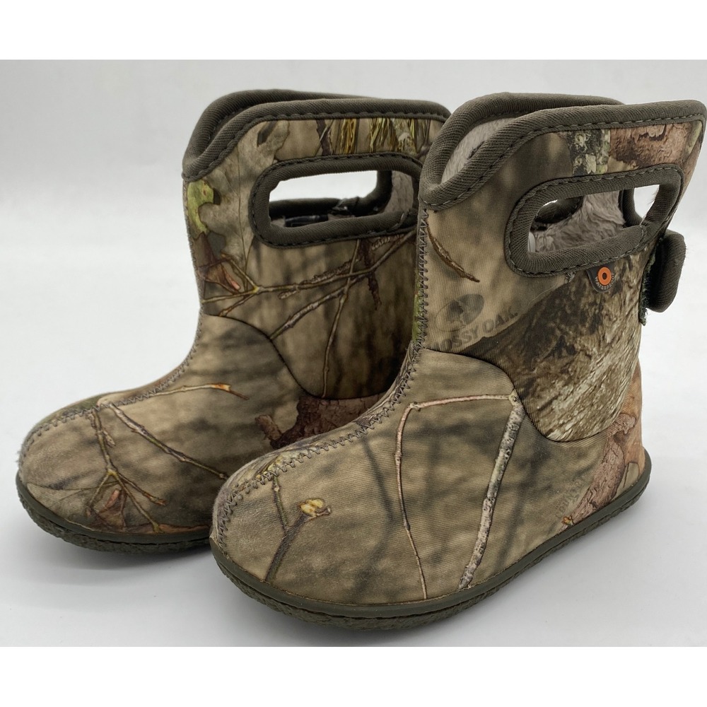 Bogs Baby Camo Waterproof Washable Boots Mossy Oak Faux Fur Kids 9 721711-973